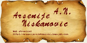 Arsenije Niškanović vizit kartica